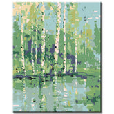 Painting by numbers birch forest
